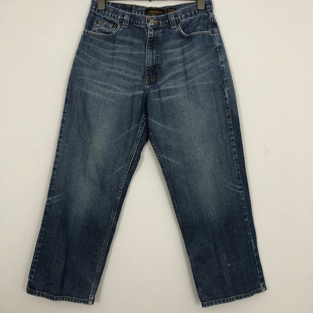 Aeropostale 235 Relaxed Blue Jeans Mens 32/30 100% Cotton Med Wash Wide Leg 90s